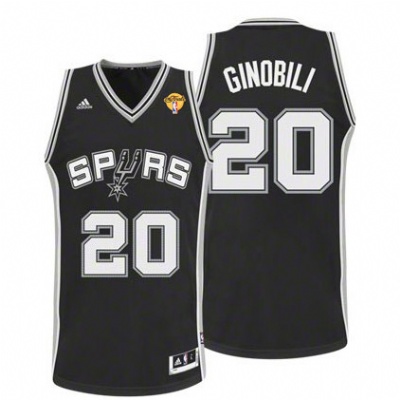 Men's  2014 Finals Game Spurs #20 Manu Ginobili Black Jersey